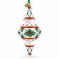 Winter Lattice & Holly Star Jeweled Double-Ended Finial Drop Glass Christmas Ornament Cartsfy Inc.