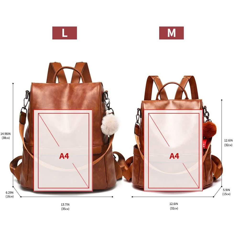 Women Backpack Purse PU Leather Anti - theft Casual Shoulder Bag - Cartsfy Inc.