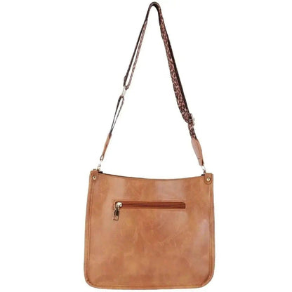 Women Fashion Leather Crossbody Bag DailySale Brown Orange Leopard Brown-Orange-Leopard-Black-