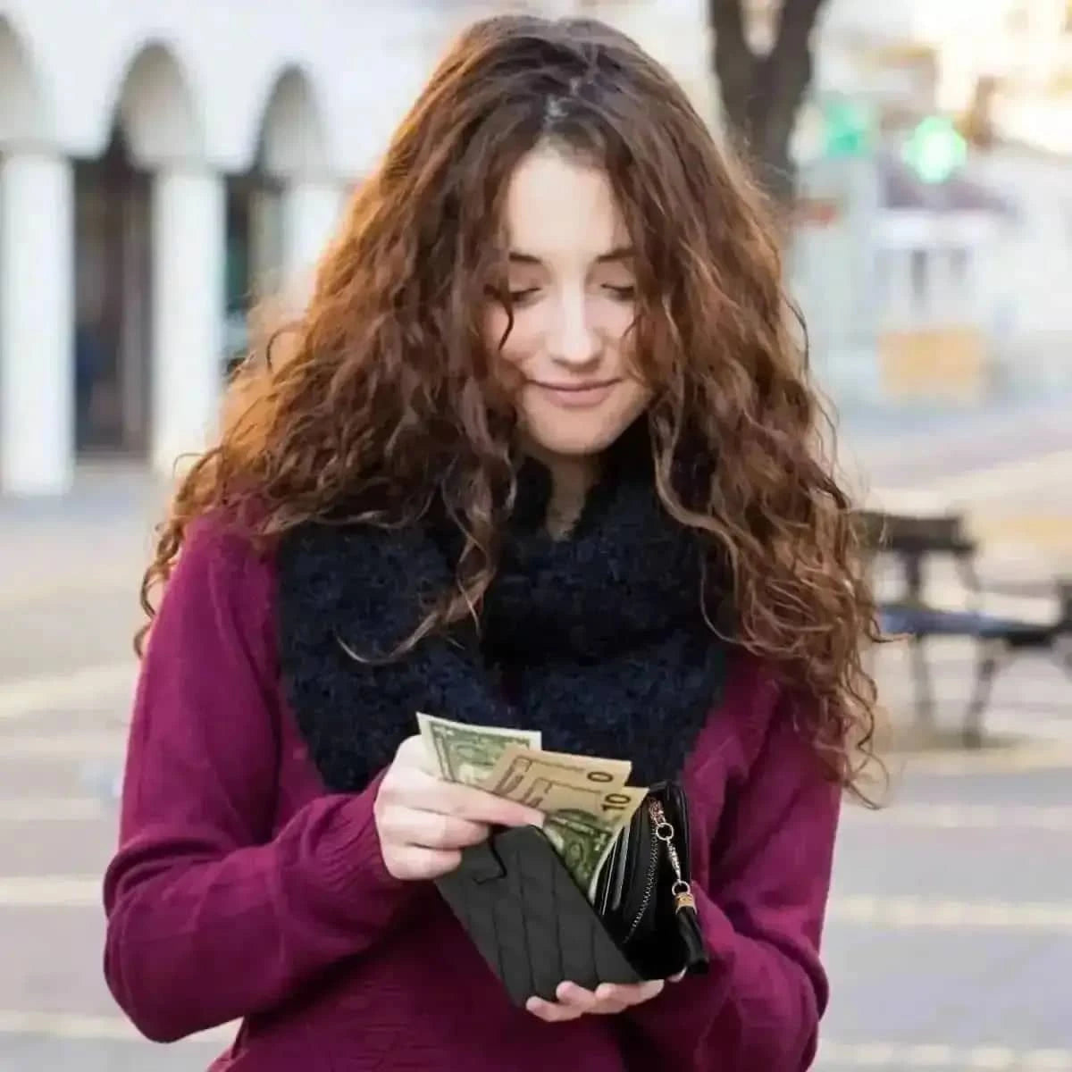 Women PU Leather Clutch Wallet DailySale Black Gold Red Black-Gold-Red-Pink-