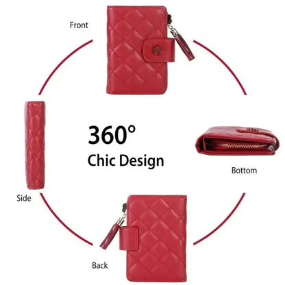 Women PU Leather Clutch Wallet DailySale Black Gold Red Black-Gold-Red-Pink-