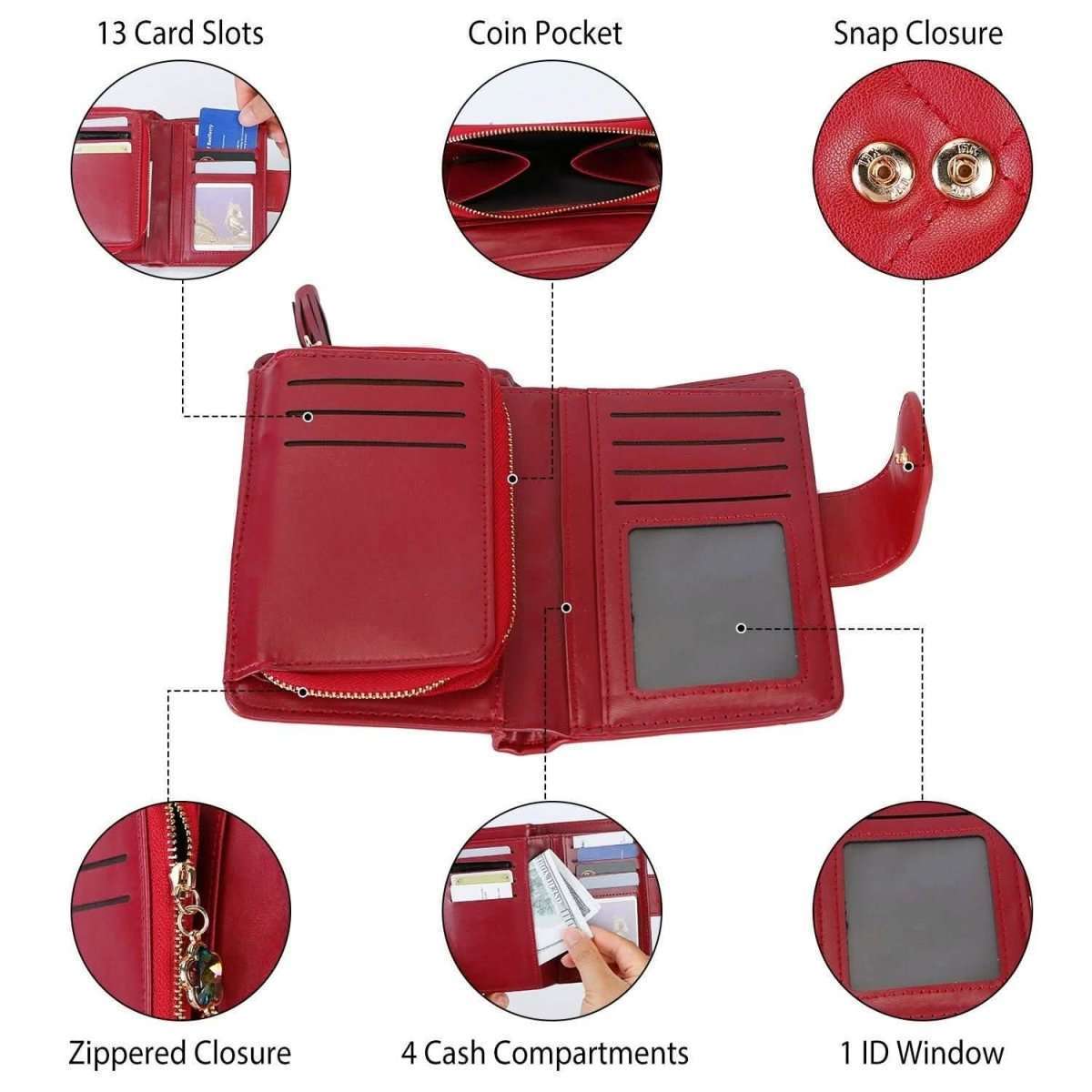 Women PU Leather Clutch Wallet Cartsfy Inc.