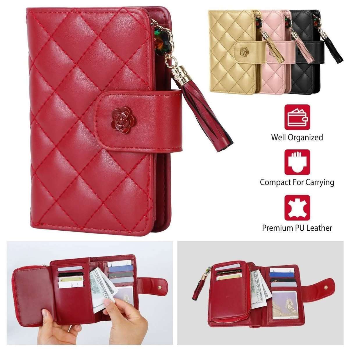 Women PU Leather Clutch Wallet Cartsfy Inc.