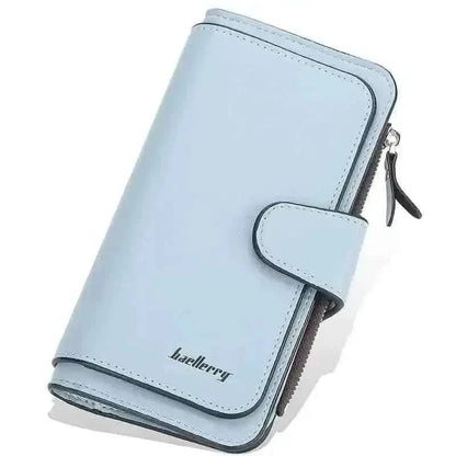 Women's Fashion Faux Leather Wallet with Card Slots & ID Window DailySale Pink Light Blue Green Pink-Light Blue-Green-Black-Brown-Dark Gray-