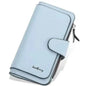 Women's Fashion Faux Leather Wallet with Card Slots & ID Window DailySale Pink Light Blue Green Pink-Light Blue-Green-Black-Brown-Dark Gray-