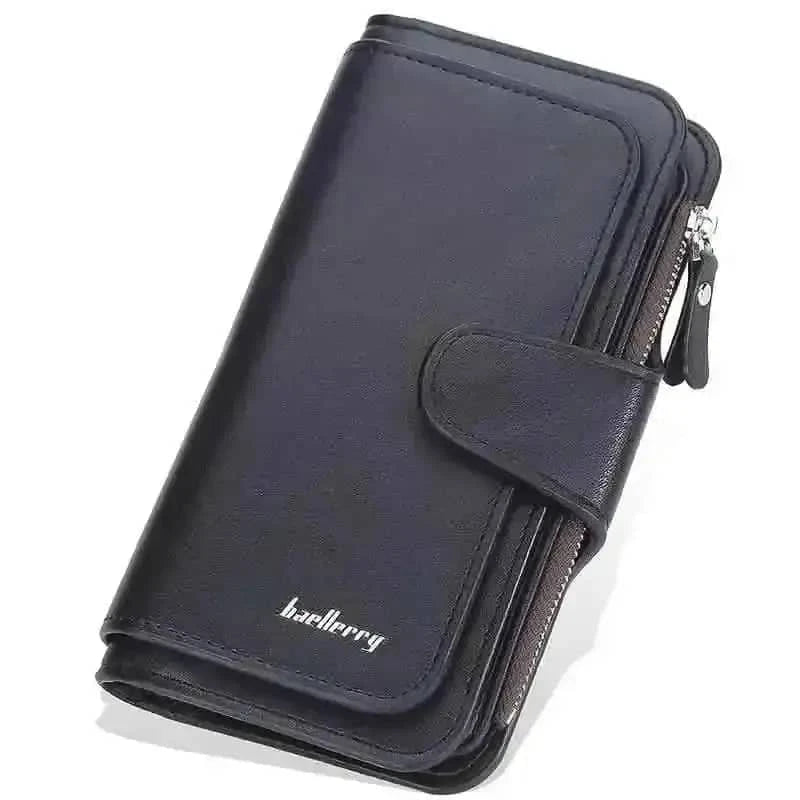 Women's Fashion Faux Leather Wallet with Card Slots & ID Window DailySale Pink Light Blue Green Pink-Light Blue-Green-Black-Brown-Dark Gray-