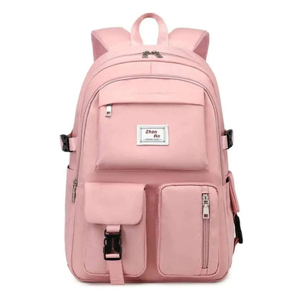 Women's Oxford Fabric Adjustable Large Capacity Backpack DailySale Black Purple Pink Black-Purple-Pink-Beige-