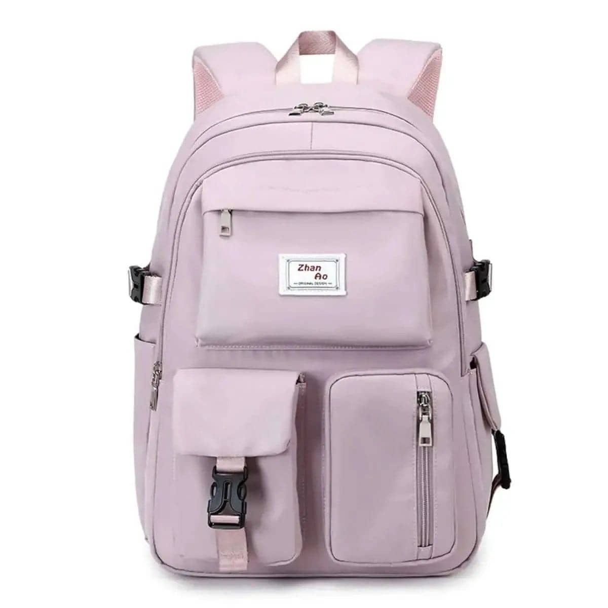 Women's Oxford Fabric Adjustable Large Capacity Backpack DailySale Black Purple Pink Black-Purple-Pink-Beige-