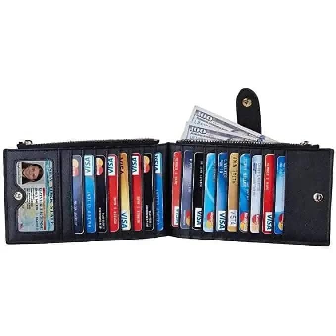 Women's RFID Blocking Wallet DailySale Gray Purple Blue Gray-Purple-Blue-Red-Black-Pink-Rose Red-