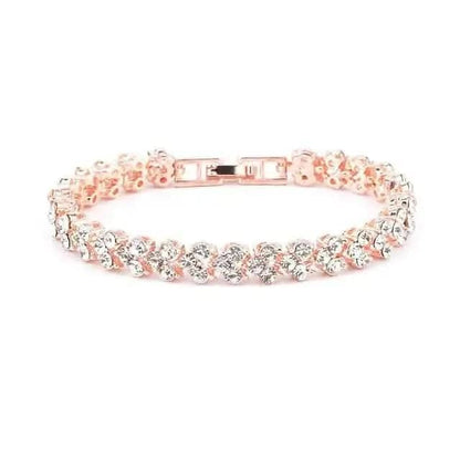 Women's Tennis Crystal Bracelet DailySale Rose Gold Silver Gold Rose Gold-Silver-Gold-