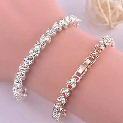Women's Tennis Crystal Bracelet DailySale Rose Gold Silver Gold Rose Gold-Silver-Gold-