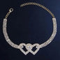 Women's White Ankle Bracelet Chandelier Heart DailySale Silver Gold Silver-Gold-