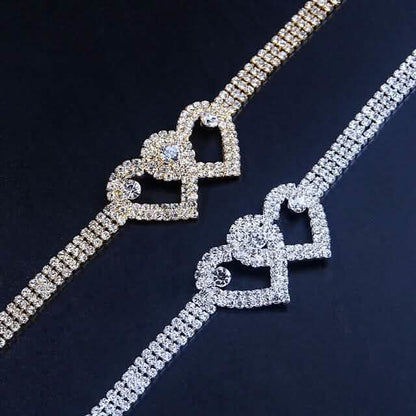 Women's White Ankle Bracelet Chandelier Heart Cartsfy Inc.