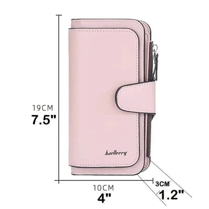 Women's Fashion Faux Leather Wallet with Card Slots & ID Window - Cartsfy Inc.