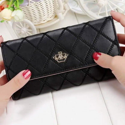 Womens Wallets Purses Plaid PU Leather Long Wallet Hasp Phone Bag Cartsfy Inc.