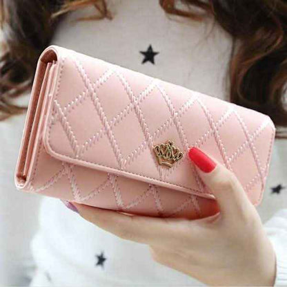 Womens Wallets Purses Plaid PU Leather Long Wallet Hasp Phone Bag Cartsfy Inc.