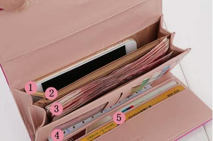 Womens Wallets Purses Plaid PU Leather Long Wallet Hasp Phone Bag Cartsfy Inc.