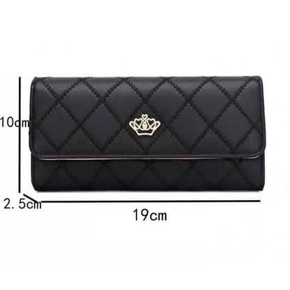 Womens Wallets Purses Plaid PU Leather Long Wallet Hasp Phone Bag DailySale Black Blue Pink Black-Blue-Pink-Sky Blue-Yellow-Rose Red-