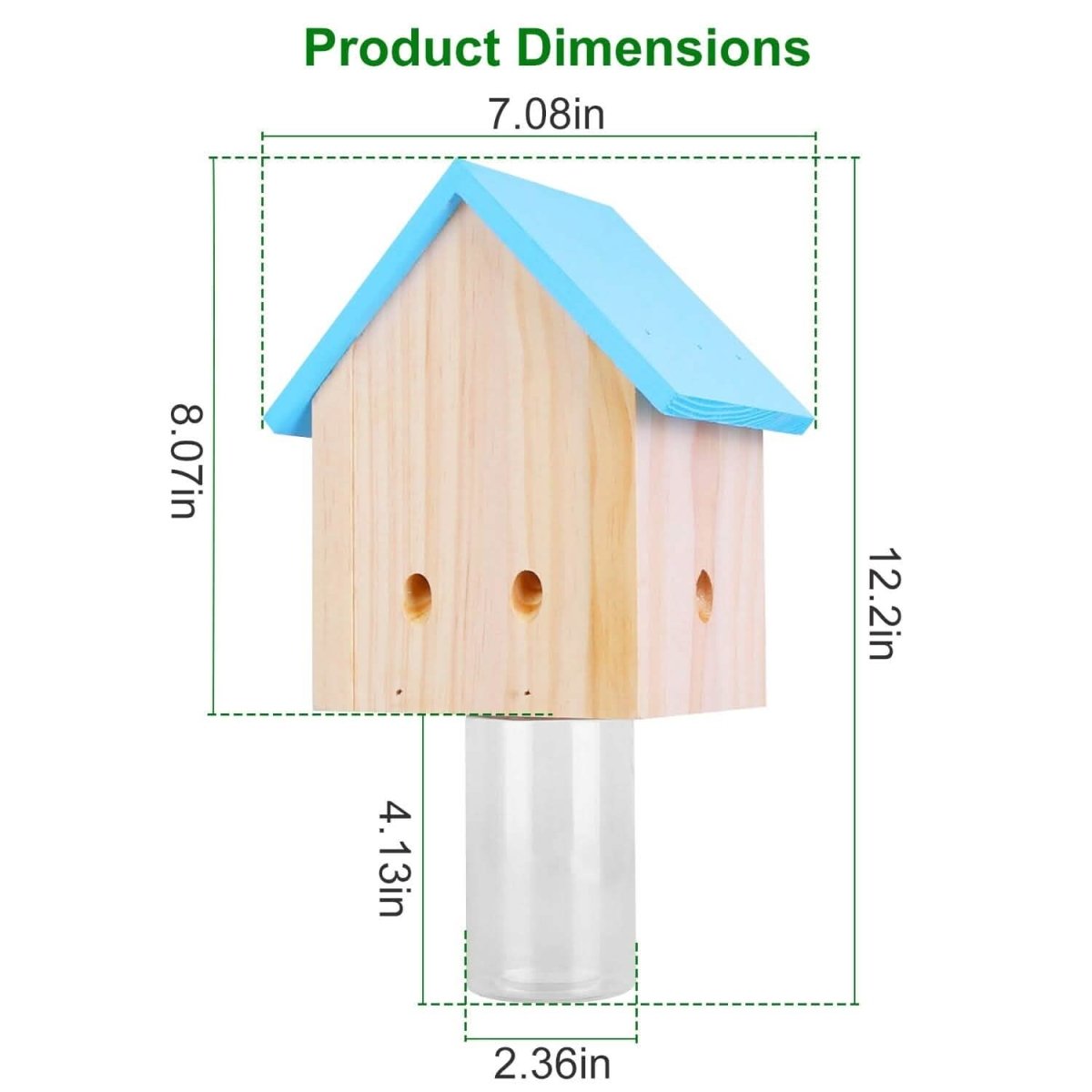Wood Carpenter Bee Trap Outdoor Natural Pine Wood - Cartsfy Inc.