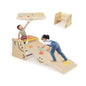 Wooden Climbing Toy Triangle Climber Set with Seesaw-Multicolor Cartsfy Inc.