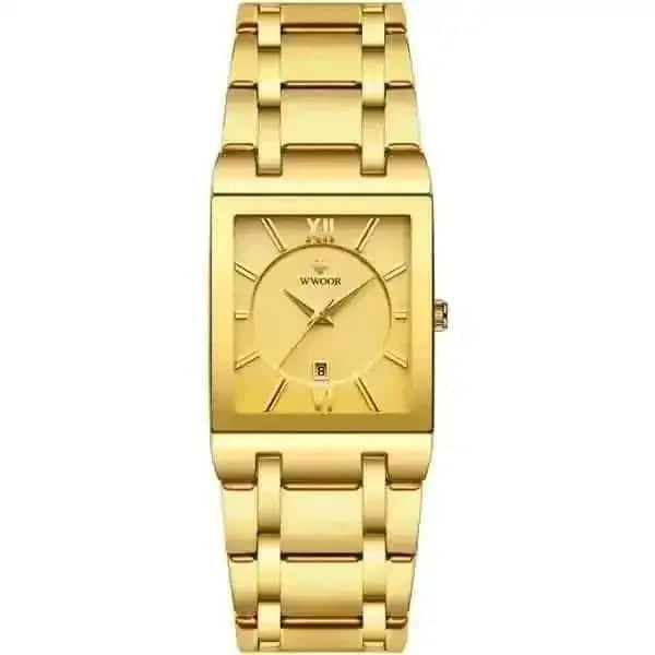 WWOOR Luxus Men Fashion Square Date Watch DailySale Black Gold Black/Gold Black-Gold-Black/Gold-
