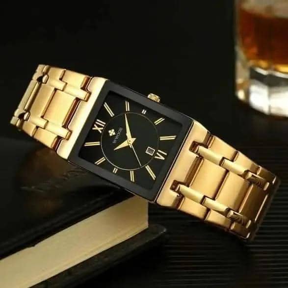 WWOOR Luxus Men Fashion Square Date Watch DailySale Black Gold Black/Gold Black-Gold-Black/Gold-