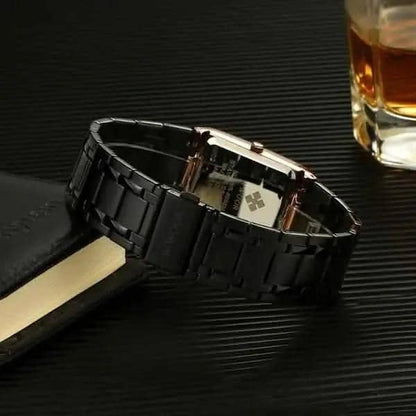 WWOOR Luxus Men Fashion Square Date Watch DailySale Black Gold Black/Gold Black-Gold-Black/Gold-
