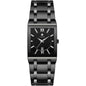 Men’s square date watch with black dial and black metal link bracelet