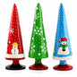 Set of 3 Wooden Tabletop Christmas Trees 8.5 Inches