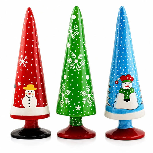 Set of 3 Wooden Tabletop Christmas Trees 8.5 Inches BestPysanky Default Title Default Title-